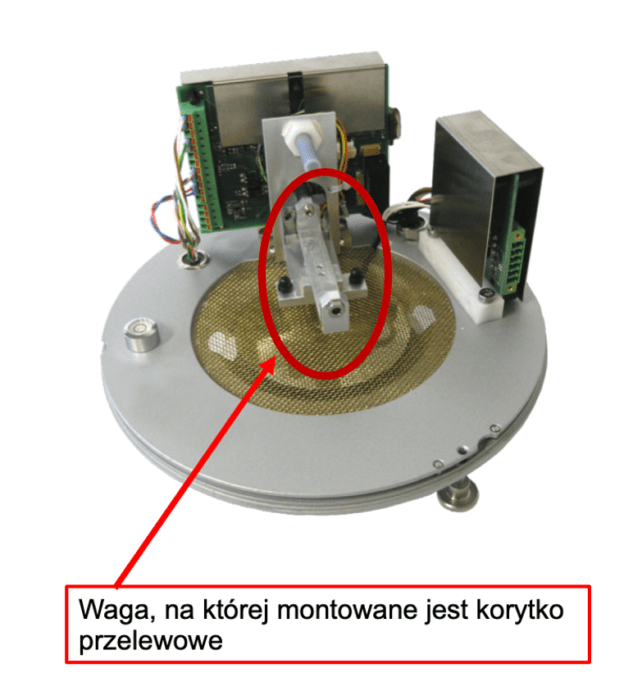 wnętrze deszczomierza korytkowo-wagowego rain-e